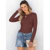 imageANRABESS Women Long Sleeve Shirts Rib Knit Slim Fit Tops Basic Tee 2025 Fall Outfits Casual TShirt Underscrubs Layer ClothesRed Brown