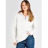 imageANRABESS Women Quarter Zip Oversized Casual Loose Rib Knit Cozy Pullover Sweaters Top 2025 Fall Fashion Outfits ClothesCream  White