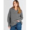 imageANRABESS Women Quarter Zip Oversized Casual Loose Rib Knit Cozy Pullover Sweaters Top 2025 Fall Fashion Outfits ClothesDark Grey
