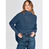 imageANRABESS Women Quarter Zip Oversized Casual Loose Rib Knit Cozy Pullover Sweaters Top 2025 Fall Fashion Outfits ClothesDusty Deep Blue