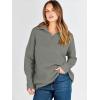 imageANRABESS Women Quarter Zip Oversized Casual Loose Rib Knit Cozy Pullover Sweaters Top 2025 Fall Fashion Outfits ClothesGrass Green