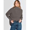 imageANRABESS Women Quarter Zip Oversized Casual Loose Rib Knit Cozy Pullover Sweaters Top 2025 Fall Fashion Outfits ClothesGray Coffee