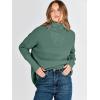 imageANRABESS Women Quarter Zip Oversized Casual Loose Rib Knit Cozy Pullover Sweaters Top 2025 Fall Fashion Outfits ClothesGreen