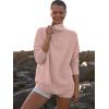 imageANRABESS Women Quarter Zip Oversized Casual Loose Rib Knit Cozy Pullover Sweaters Top 2025 Fall Fashion Outfits ClothesPink
