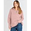 imageANRABESS Women Quarter Zip Oversized Casual Loose Rib Knit Cozy Pullover Sweaters Top 2025 Fall Fashion Outfits ClothesPink