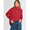 imageANRABESS Women Quarter Zip Oversized Casual Loose Rib Knit Cozy Pullover Sweaters Top 2025 Fall Fashion Outfits ClothesRed