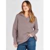 imageANRABESS Women Quarter Zip Oversized Casual Loose Rib Knit Cozy Pullover Sweaters Top 2025 Fall Fashion Outfits ClothesRed Apricot