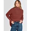 imageANRABESS Women Quarter Zip Oversized Casual Loose Rib Knit Cozy Pullover Sweaters Top 2025 Fall Fashion Outfits ClothesRust