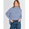 imageANRABESS Women Quarter Zip Oversized Casual Loose Rib Knit Cozy Pullover Sweaters Top 2025 Fall Fashion Outfits ClothesSmoky Blue