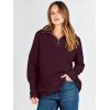 imageANRABESS Women Quarter Zip Oversized Casual Loose Rib Knit Cozy Pullover Sweaters Top 2025 Fall Fashion Outfits ClothesWine Red
