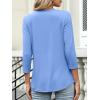 imageANRABESS Womens 34 Length Sleeve Top V Neck Summer TShirts Basic Tee 2025 Fall Casual Loose Fit Tunic Shirts Work BlouseLight Blue