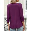 imageANRABESS Womens 34 Length Sleeve Top V Neck Summer TShirts Basic Tee 2025 Fall Casual Loose Fit Tunic Shirts Work BlousePurple
