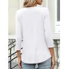 imageANRABESS Womens 34 Length Sleeve Top V Neck Summer TShirts Basic Tee 2025 Fall Casual Loose Fit Tunic Shirts Work BlouseWhite
