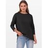 imageANRABESS Womens 34 Length Sleeve Tops Loose Fit Tunic Shirts Oversized Spring Summer Casual Crew Neck Basic Boxy TeeBlack