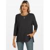 imageANRABESS Womens 34 Length Sleeve Tops Loose Fit Tunic Shirts Oversized Spring Summer Casual Crew Neck Basic Boxy TeeBlack