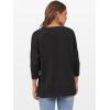 imageANRABESS Womens 34 Length Sleeve Tops Loose Fit Tunic Shirts Oversized Spring Summer Casual Crew Neck Basic Boxy TeeBlack