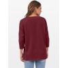 imageANRABESS Womens 34 Length Sleeve Tops Loose Fit Tunic Shirts Oversized Spring Summer Casual Crew Neck Basic Boxy TeeBurgundy
