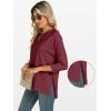 imageANRABESS Womens 34 Length Sleeve Tops Loose Fit Tunic Shirts Oversized Spring Summer Casual Crew Neck Basic Boxy TeeBurgundy