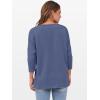 imageANRABESS Womens 34 Length Sleeve Tops Loose Fit Tunic Shirts Oversized Spring Summer Casual Crew Neck Basic Boxy TeeDark Blue