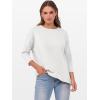 imageANRABESS Womens 34 Length Sleeve Tops Loose Fit Tunic Shirts Oversized Spring Summer Casual Crew Neck Basic Boxy TeeWhite