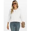 imageANRABESS Womens 34 Length Sleeve Tops Loose Fit Tunic Shirts Oversized Spring Summer Casual Crew Neck Basic Boxy TeeWhite