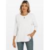 imageANRABESS Womens 34 Length Sleeve Tops Loose Fit Tunic Shirts Oversized Spring Summer Casual Crew Neck Basic Boxy TeeWhite