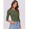 imageANRABESS Womens 34 Long Sleeve Tops Ribbed Knit Slim Fitted Shirts Basic Tee Fall Outfits 2025 Fashion Y2K ClothesArmy Green