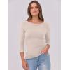 imageANRABESS Womens 34 Long Sleeve Tops Ribbed Knit Slim Fitted Shirts Basic Tee Fall Outfits 2025 Fashion Y2K ClothesBeige