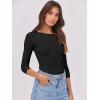 imageANRABESS Womens 34 Long Sleeve Tops Ribbed Knit Slim Fitted Shirts Basic Tee Fall Outfits 2025 Fashion Y2K ClothesBlack