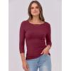 imageANRABESS Womens 34 Long Sleeve Tops Ribbed Knit Slim Fitted Shirts Basic Tee Fall Outfits 2025 Fashion Y2K ClothesBurgundy