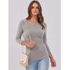 imageANRABESS Womens 34 Long Sleeve Tops Ribbed Knit Slim Fitted Shirts Basic Tee Fall Outfits 2025 Fashion Y2K ClothesDark Khaki