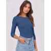 imageANRABESS Womens 34 Long Sleeve Tops Ribbed Knit Slim Fitted Shirts Basic Tee Fall Outfits 2025 Fashion Y2K ClothesDeep Blue