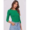 imageANRABESS Womens 34 Long Sleeve Tops Ribbed Knit Slim Fitted Shirts Basic Tee Fall Outfits 2025 Fashion Y2K ClothesGreen