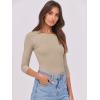 imageANRABESS Womens 34 Long Sleeve Tops Ribbed Knit Slim Fitted Shirts Basic Tee Fall Outfits 2025 Fashion Y2K ClothesLight Khaki