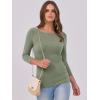 imageANRABESS Womens 34 Long Sleeve Tops Ribbed Knit Slim Fitted Shirts Basic Tee Fall Outfits 2025 Fashion Y2K ClothesSage Green