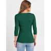 imageANRABESS Womens 34 Sleeve Scoop Neck Tops Ribbed Knit Slim Fitted Casual Basic Tee Shirts 2025 Fall Trendy Going Out TShirtDeep Green