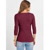 imageANRABESS Womens 34 Sleeve Scoop Neck Tops Ribbed Knit Slim Fitted Casual Basic Tee Shirts 2025 Fall Trendy Going Out TShirtDeep Red