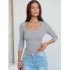 imageANRABESS Womens 34 Sleeve Scoop Neck Tops Ribbed Knit Slim Fitted Casual Basic Tee Shirts 2025 Fall Trendy Going Out TShirtGrey