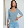 imageANRABESS Womens 34 Sleeve Scoop Neck Tops Ribbed Knit Slim Fitted Casual Basic Tee Shirts 2025 Fall Trendy Going Out TShirtGrey Blue