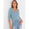 imageANRABESS Womens 34 Sleeve Scoop Neck Tops Ribbed Knit Slim Fitted Casual Basic Tee Shirts 2025 Fall Trendy Going Out TShirtGrey Blue