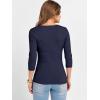 imageANRABESS Womens 34 Sleeve Scoop Neck Tops Ribbed Knit Slim Fitted Casual Basic Tee Shirts 2025 Fall Trendy Going Out TShirtNavy Blue