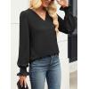 imageANRABESS Womens Business Casual Tops V Neck Puff Long Sleeve Shirts Dressy Office Work Blouse 2025 Fall Outfits ClothesBlack
