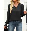imageANRABESS Womens Business Casual Tops V Neck Puff Long Sleeve Shirts Dressy Office Work Blouse 2025 Fall Outfits ClothesBlack
