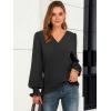 imageANRABESS Womens Business Casual Tops V Neck Puff Long Sleeve Shirts Dressy Office Work Blouse 2025 Fall Outfits ClothesBlack