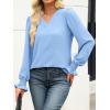 imageANRABESS Womens Business Casual Tops V Neck Puff Long Sleeve Shirts Dressy Office Work Blouse 2025 Fall Outfits ClothesBright Bblue