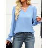 imageANRABESS Womens Business Casual Tops V Neck Puff Long Sleeve Shirts Dressy Office Work Blouse 2025 Fall Outfits ClothesBright Bblue