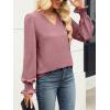 imageANRABESS Womens Business Casual Tops V Neck Puff Long Sleeve Shirts Dressy Office Work Blouse 2025 Fall Outfits ClothesDusty Rose