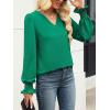 imageANRABESS Womens Business Casual Tops V Neck Puff Long Sleeve Shirts Dressy Office Work Blouse 2025 Fall Outfits ClothesGreen
