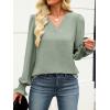 imageANRABESS Womens Business Casual Tops V Neck Puff Long Sleeve Shirts Dressy Office Work Blouse 2025 Fall Outfits ClothesLight Green