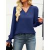 imageANRABESS Womens Business Casual Tops V Neck Puff Long Sleeve Shirts Dressy Office Work Blouse 2025 Fall Outfits ClothesNavy Blue